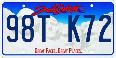 SD license plate 98TK72