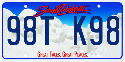 SD license plate 98TK98