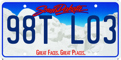 SD license plate 98TL03