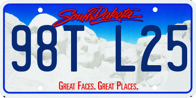 SD license plate 98TL25