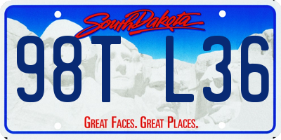 SD license plate 98TL36