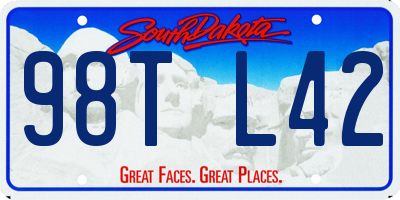 SD license plate 98TL42