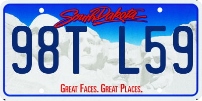 SD license plate 98TL59
