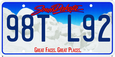 SD license plate 98TL92
