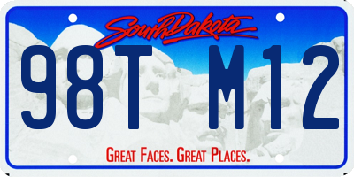SD license plate 98TM12