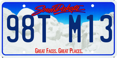 SD license plate 98TM13