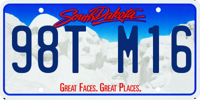 SD license plate 98TM16