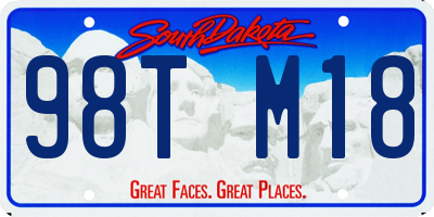 SD license plate 98TM18