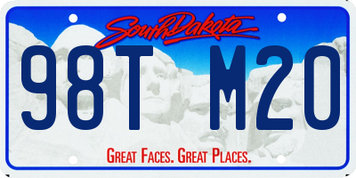 SD license plate 98TM20