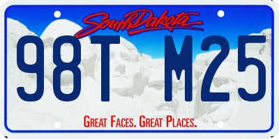 SD license plate 98TM25