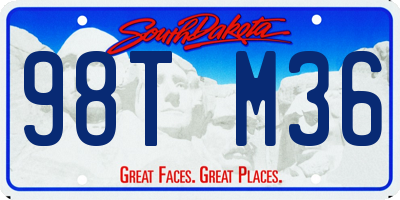 SD license plate 98TM36