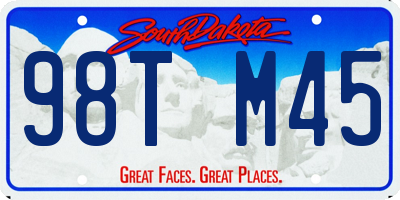 SD license plate 98TM45