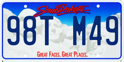 SD license plate 98TM49