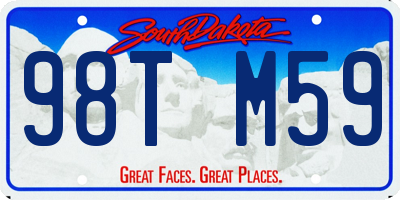 SD license plate 98TM59