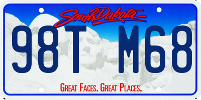 SD license plate 98TM68