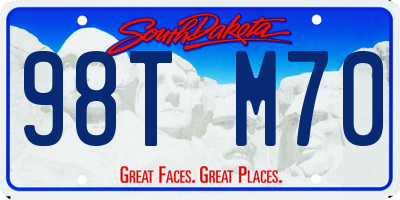 SD license plate 98TM70