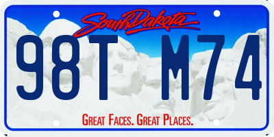 SD license plate 98TM74