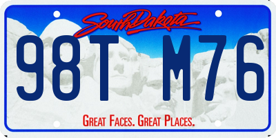 SD license plate 98TM76