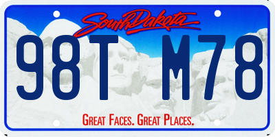 SD license plate 98TM78