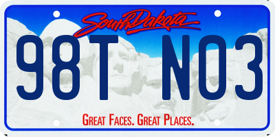 SD license plate 98TN03