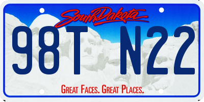 SD license plate 98TN22