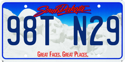 SD license plate 98TN29