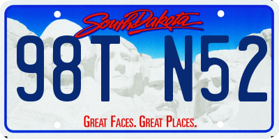 SD license plate 98TN52