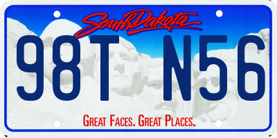 SD license plate 98TN56