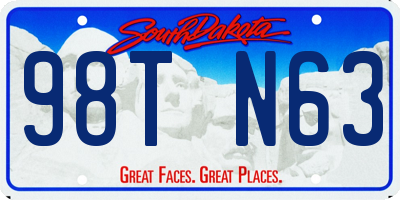 SD license plate 98TN63