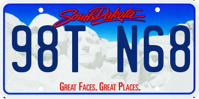 SD license plate 98TN68