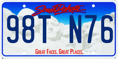 SD license plate 98TN76
