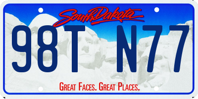SD license plate 98TN77