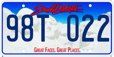 SD license plate 98TO22