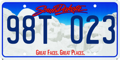 SD license plate 98TO23