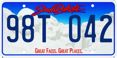 SD license plate 98TO42