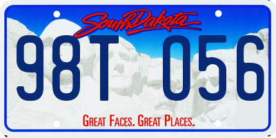 SD license plate 98TO56