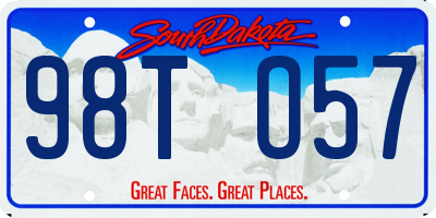 SD license plate 98TO57
