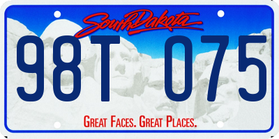SD license plate 98TO75