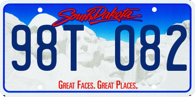 SD license plate 98TO82