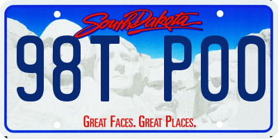 SD license plate 98TP00