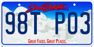 SD license plate 98TP03