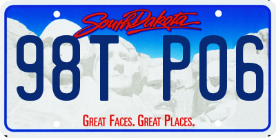 SD license plate 98TP06