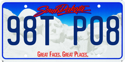 SD license plate 98TP08