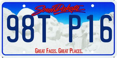 SD license plate 98TP16