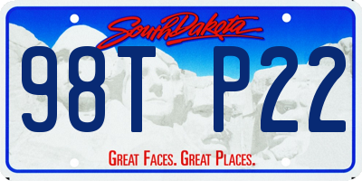 SD license plate 98TP22