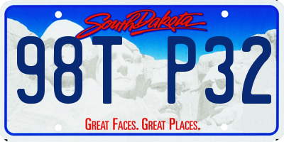SD license plate 98TP32
