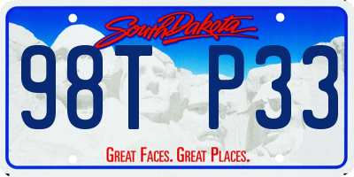 SD license plate 98TP33
