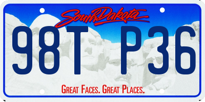 SD license plate 98TP36