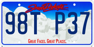 SD license plate 98TP37