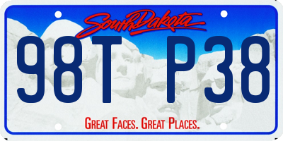 SD license plate 98TP38